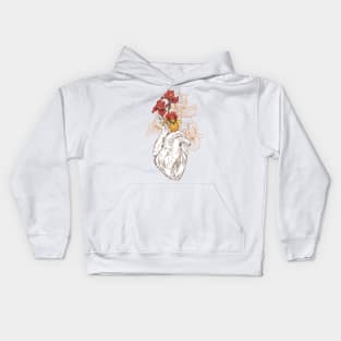 heart with flowers Kids Hoodie